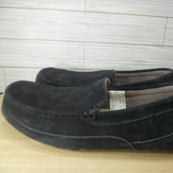 Ugg Australia Men's Size 9 Alder Black Suede 1003419 Slippers - Picture 1 of 5